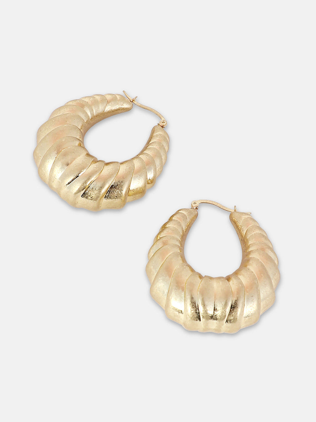 The Chunky-Ripple Hoop Earrings - California Gold