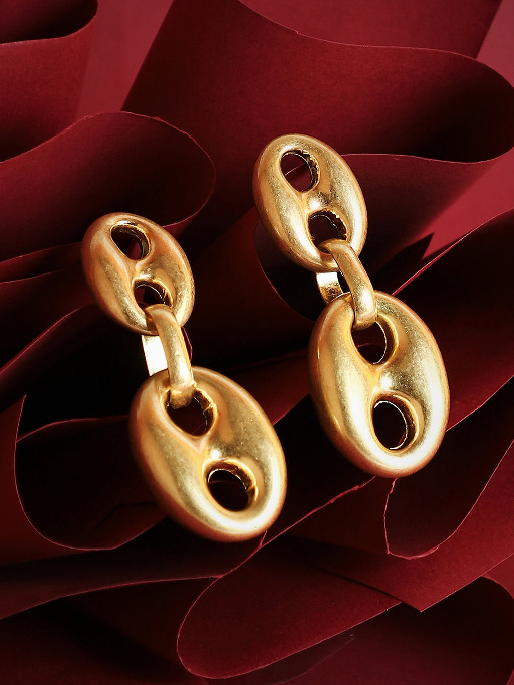 The Dented-Bolt Drop Earrings - California Gold