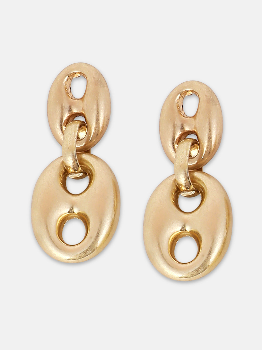 The Dented-Bolt Drop Earrings - California Gold