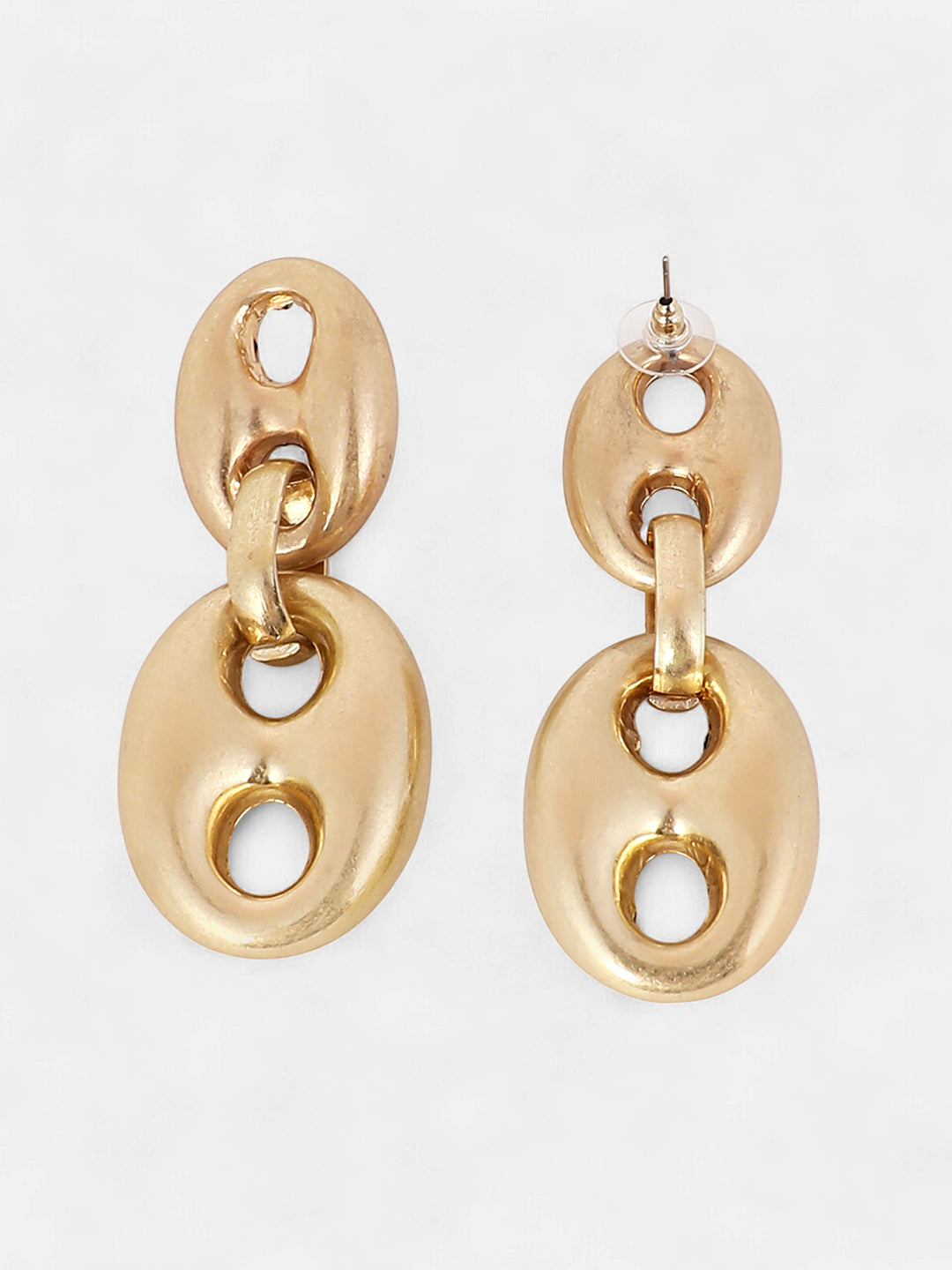 The Dented-Bolt Drop Earrings - California Gold