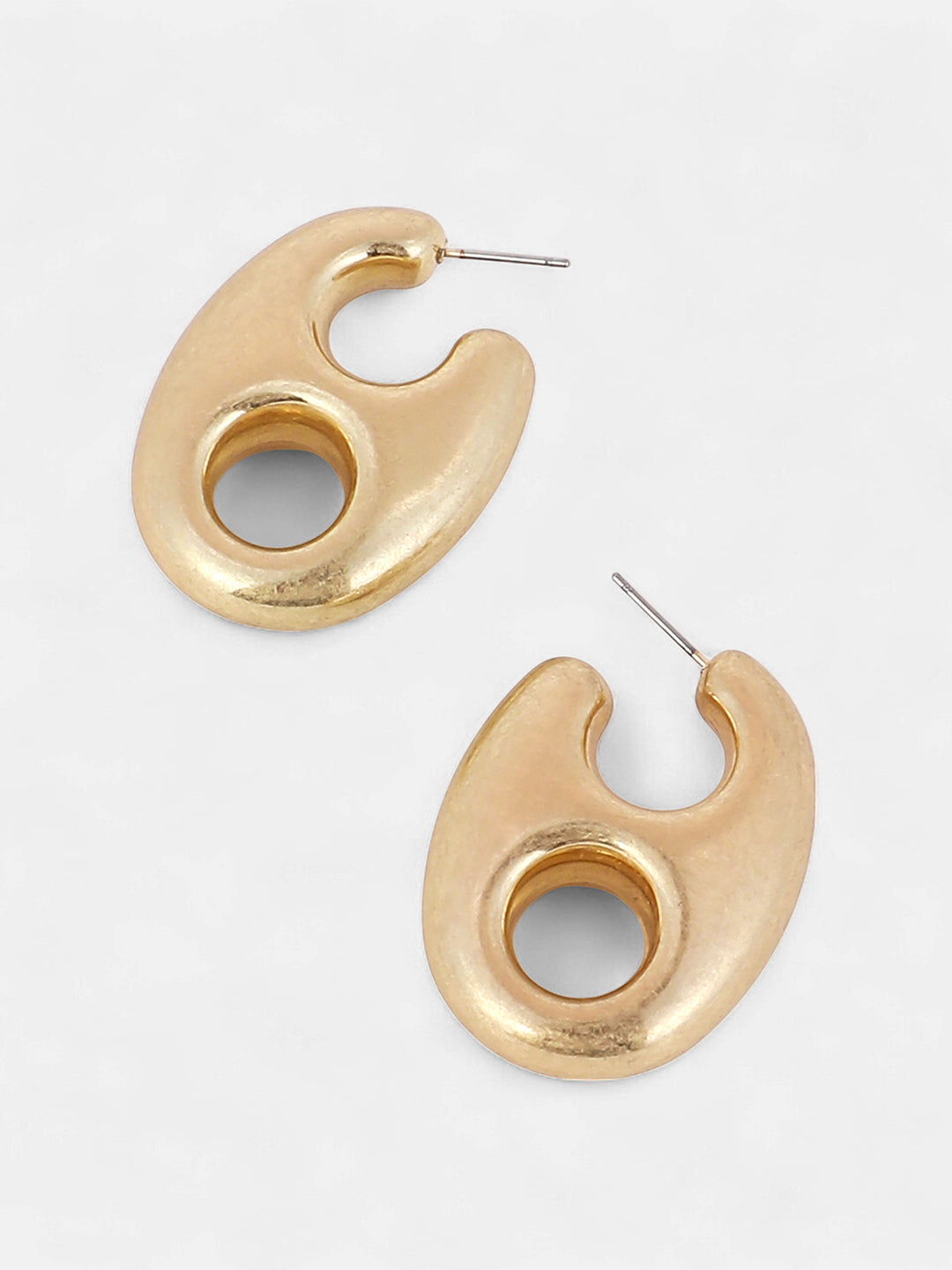 The Medium Bolt Hoop Earrings - California Gold