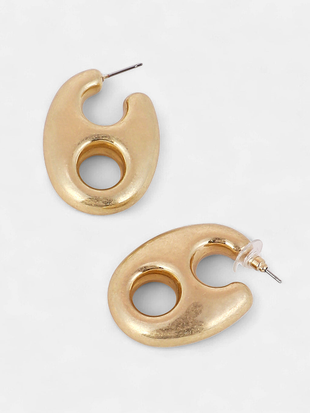 The Medium Bolt Hoop Earrings - California Gold
