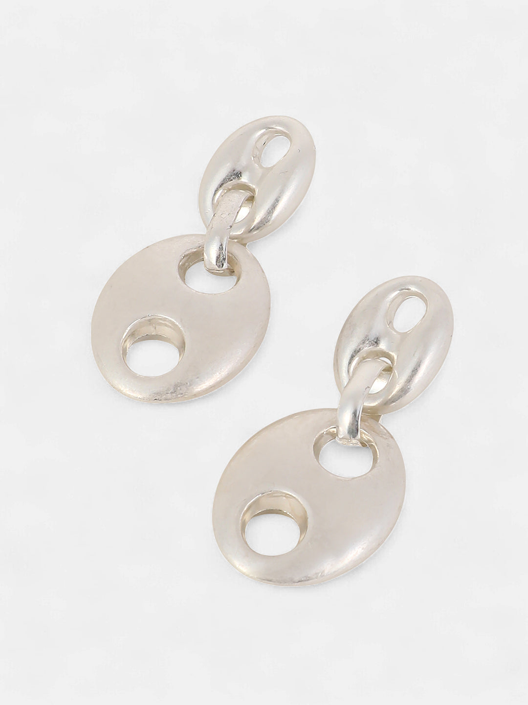 The Bolt Drop Earrings - Metallic Silver