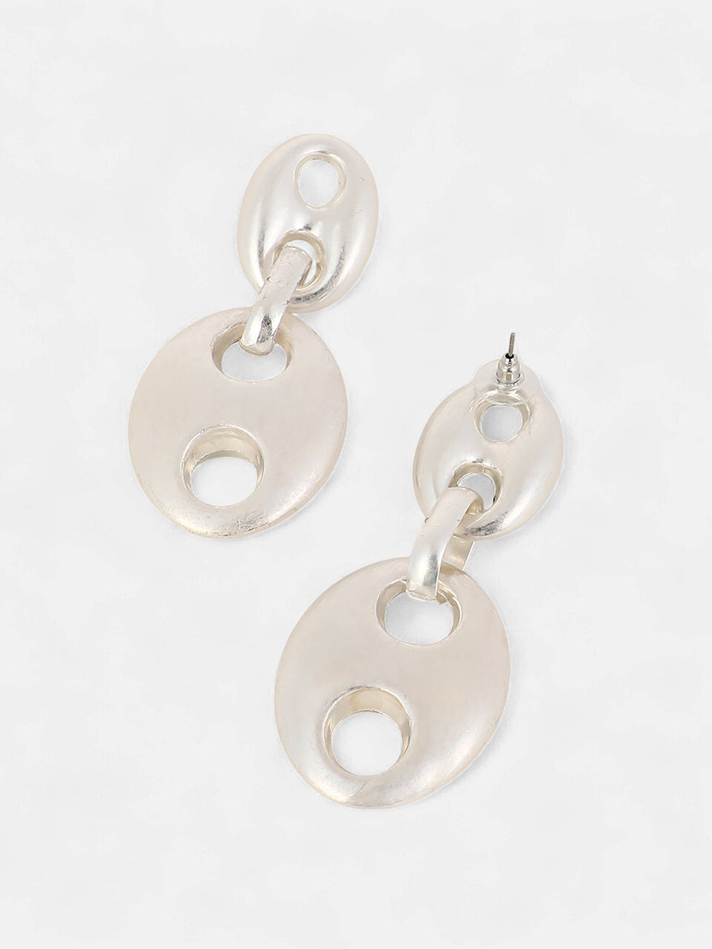 The Bolt Drop Earrings - Metallic Silver