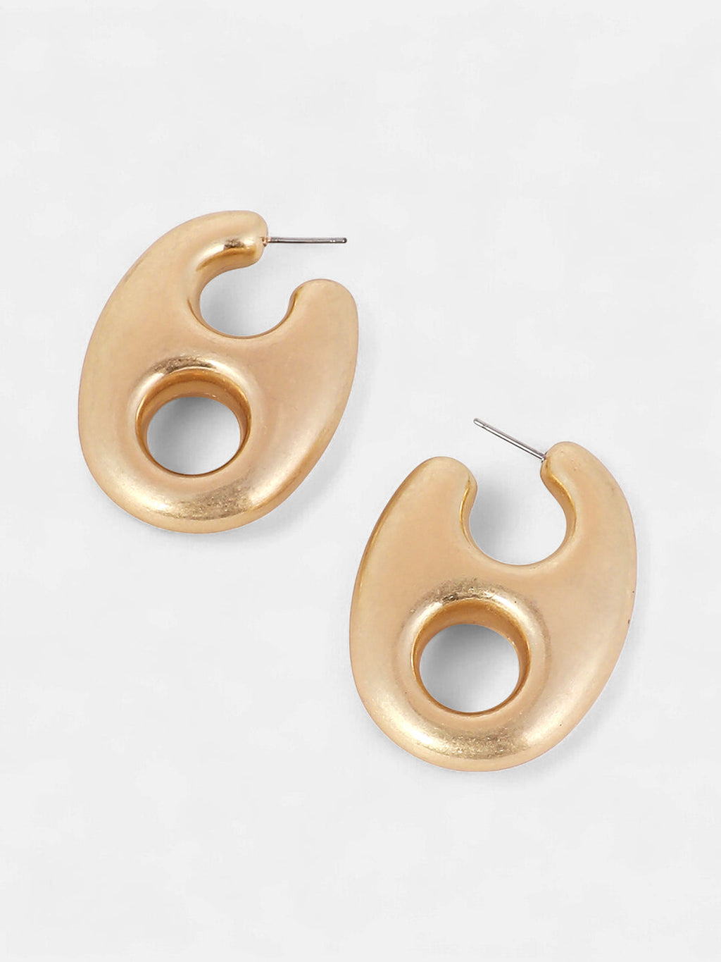 The Large Bolt Hoop Earrings - California Gold