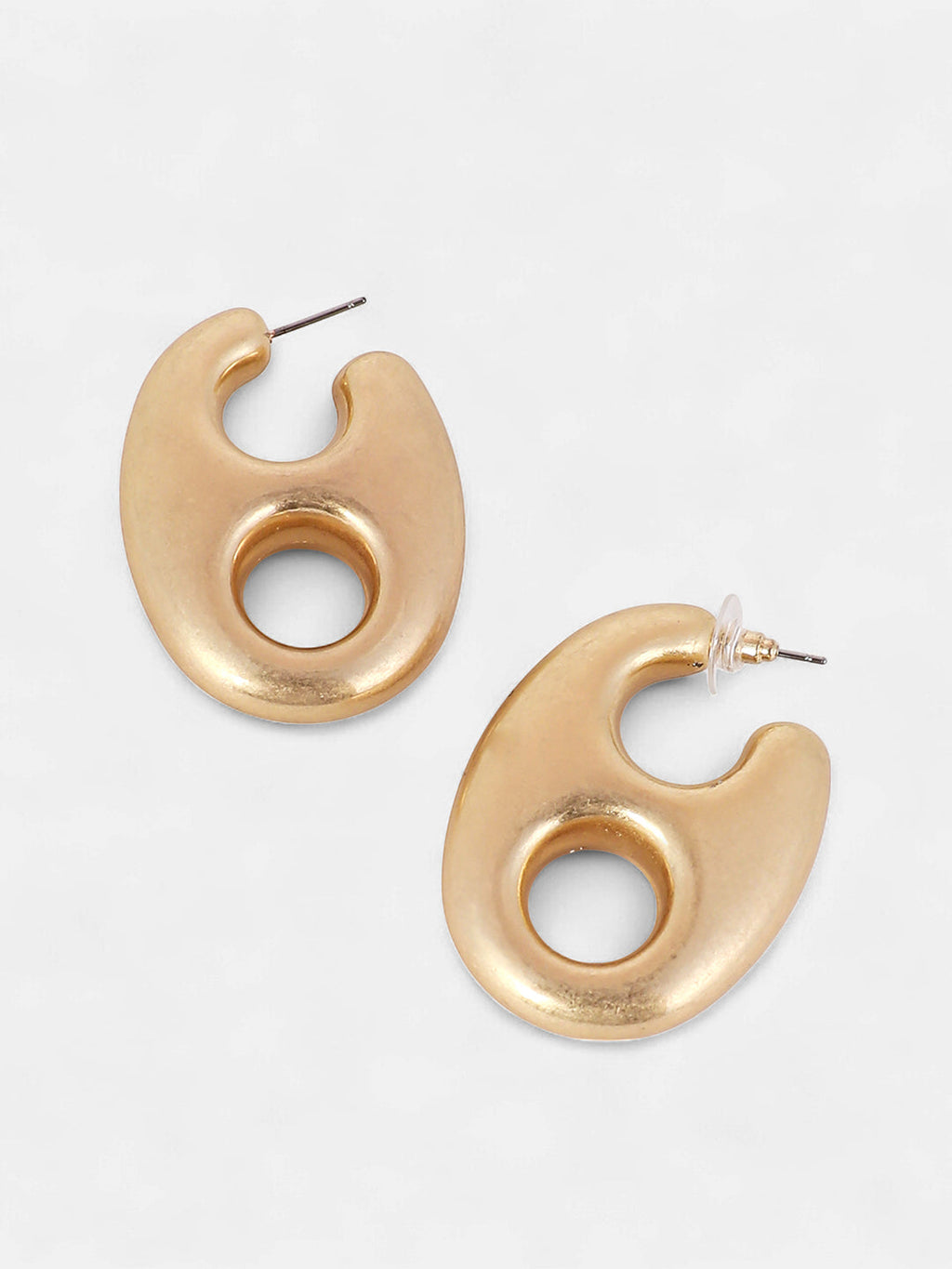 The Large Bolt Hoop Earrings - California Gold