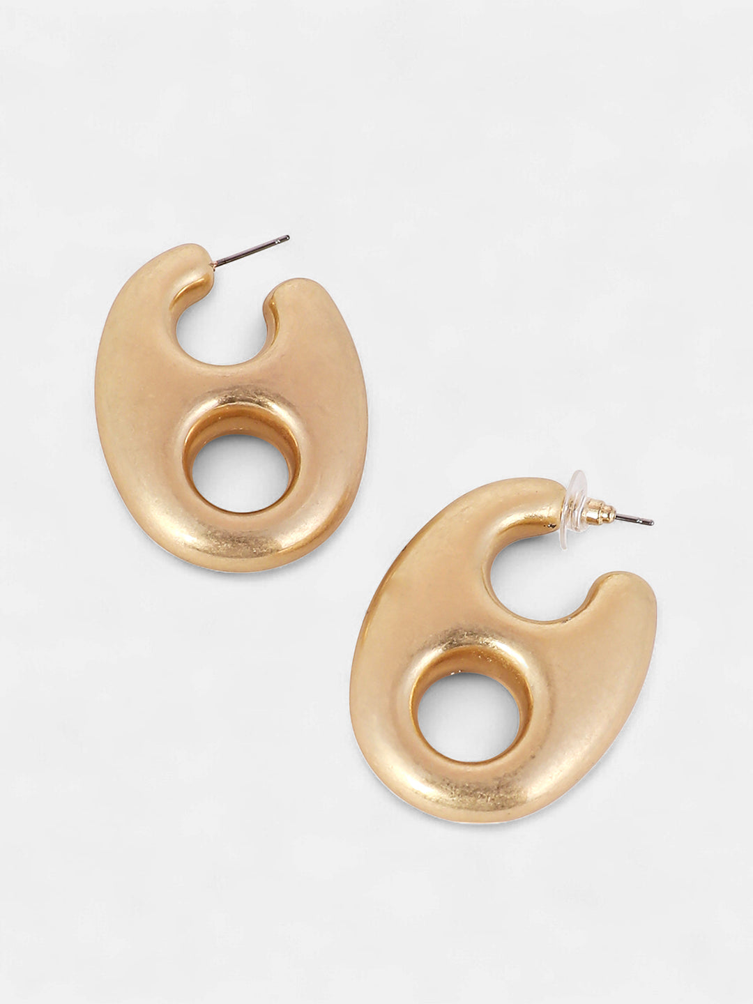 The Large Bolt Hoop Earrings - California Gold