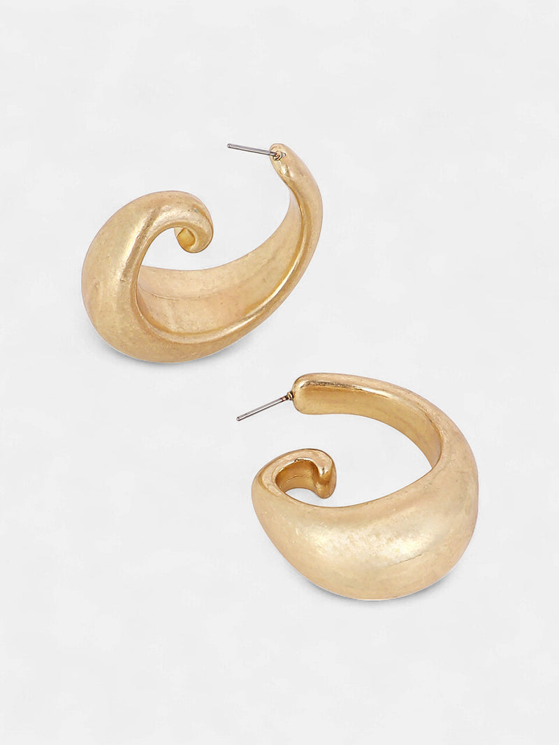 The Swirl Hoop Earrings - California Gold