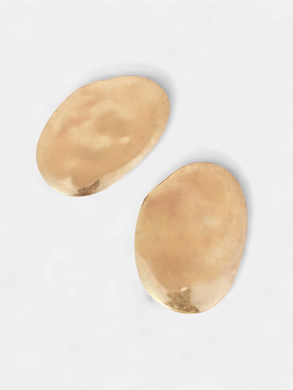 The Dented-Plate Drop Earrings - California Gold