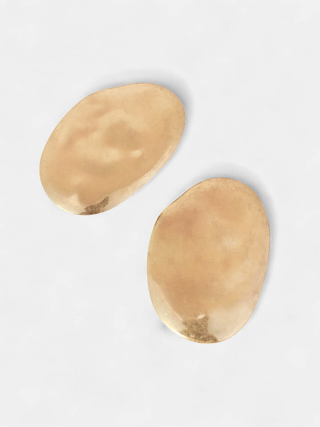 The Dented-Plate Drop Earrings - California Gold