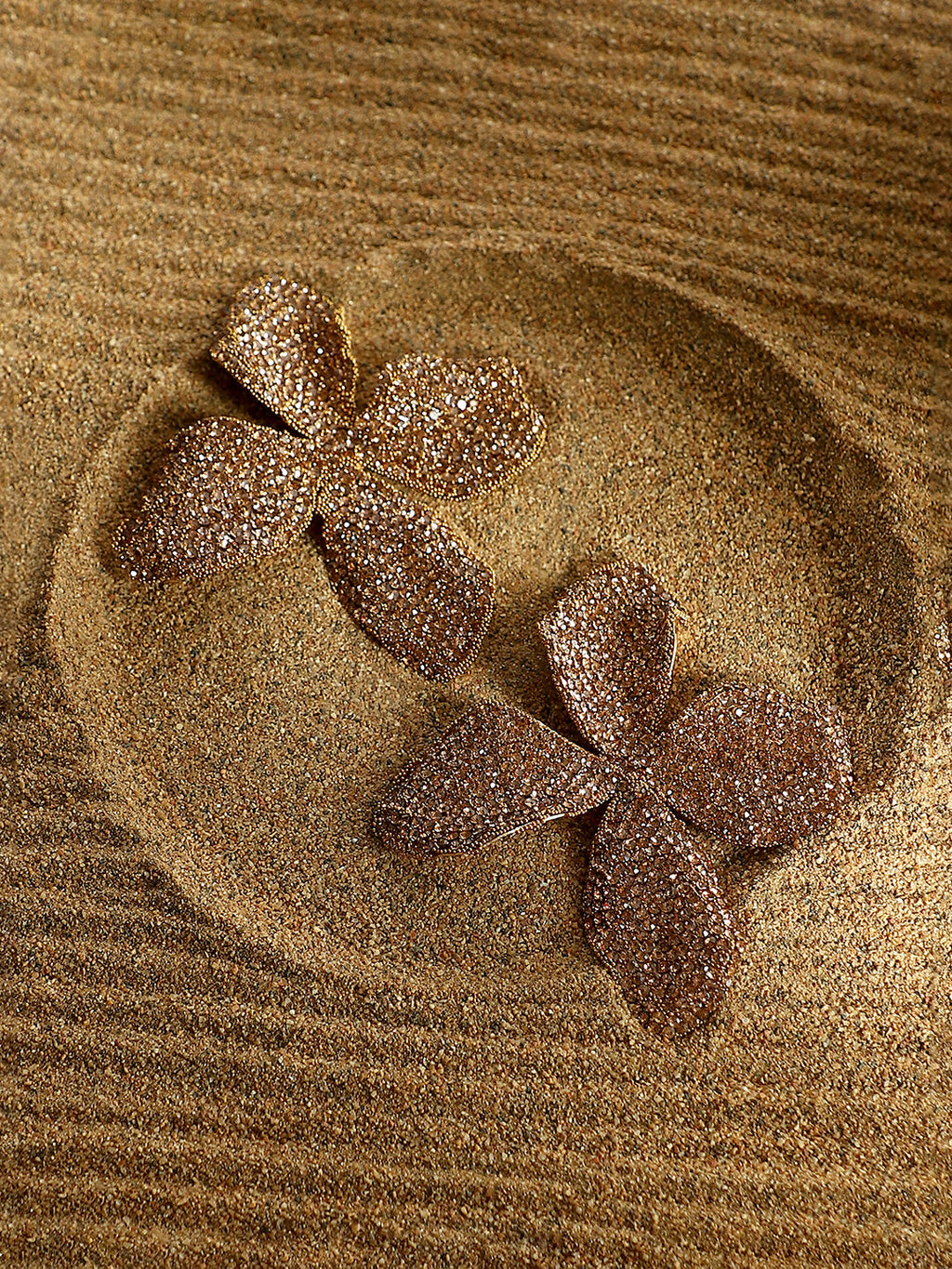 The Bling-Petalia Statement Earrings - Antique Gold