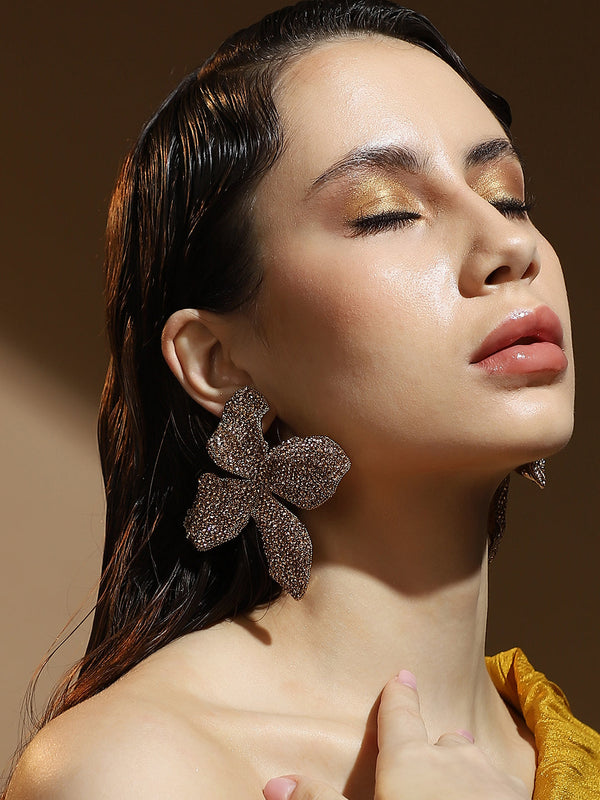 The Bling-Petalia Statement Earrings - Antique Gold