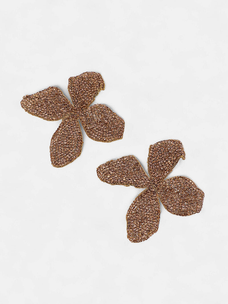 The Bling-Petalia Statement Earrings - Antique Gold