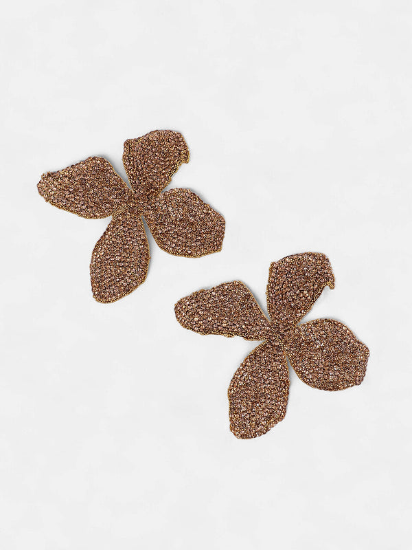 The Bling-Petalia Statement Earrings - Antique Gold
