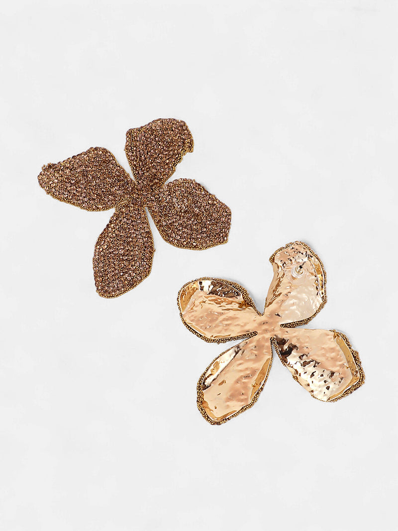 The Bling-Petalia Statement Earrings - Antique Gold