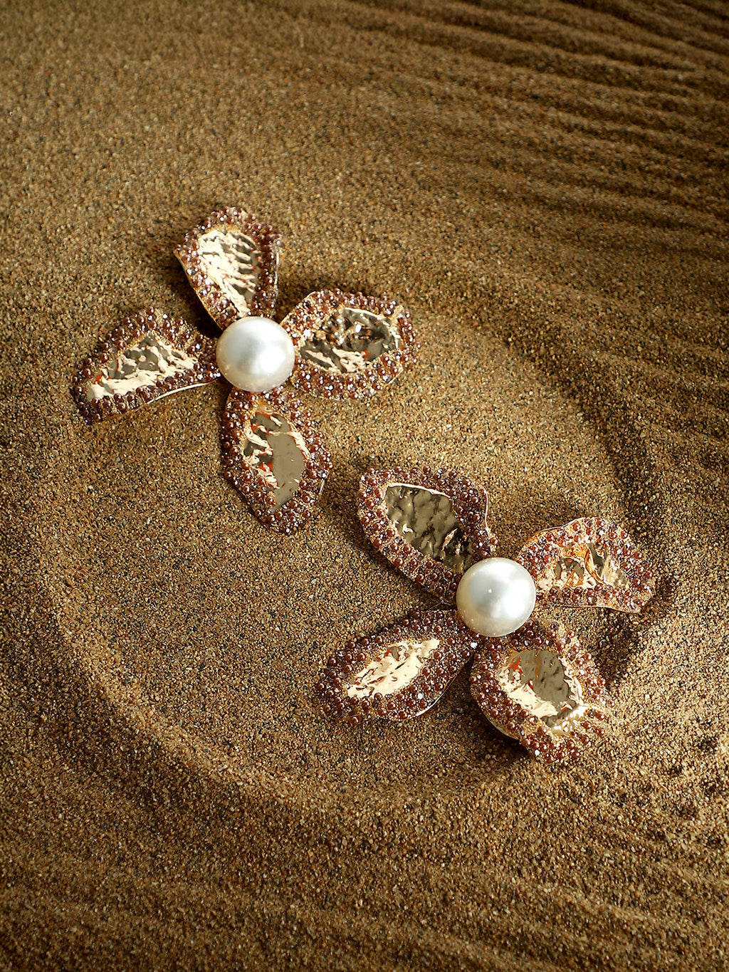 The All-Over-Petalia Statement Earrings - Antique Gold