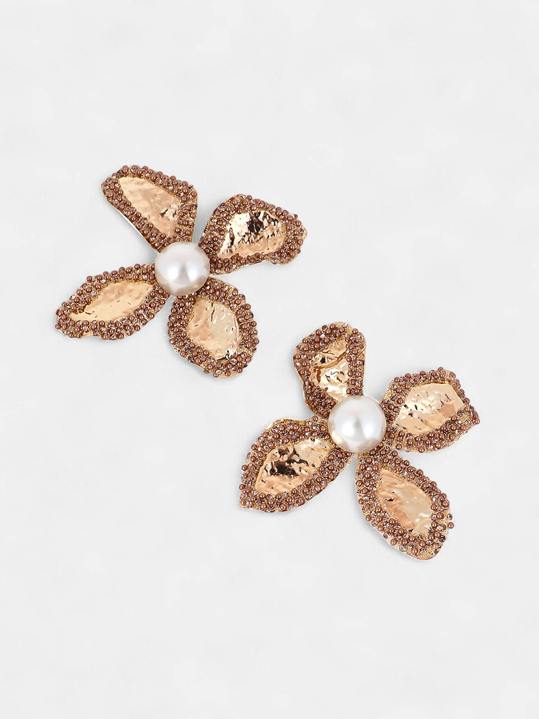 The All-Over-Petalia Statement Earrings - Antique Gold