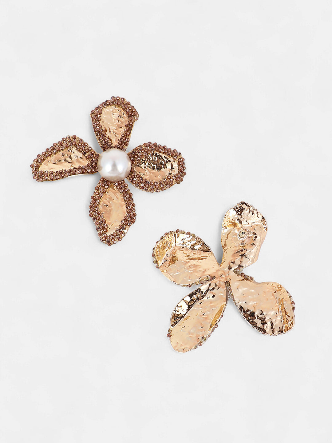 The All-Over-Petalia Statement Earrings - Antique Gold