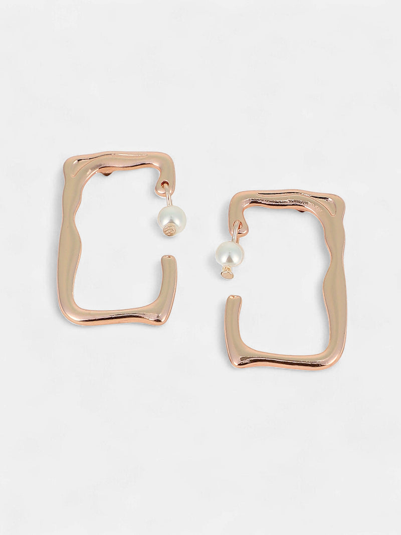 The Cadre Drop Earrings - Rose Gold