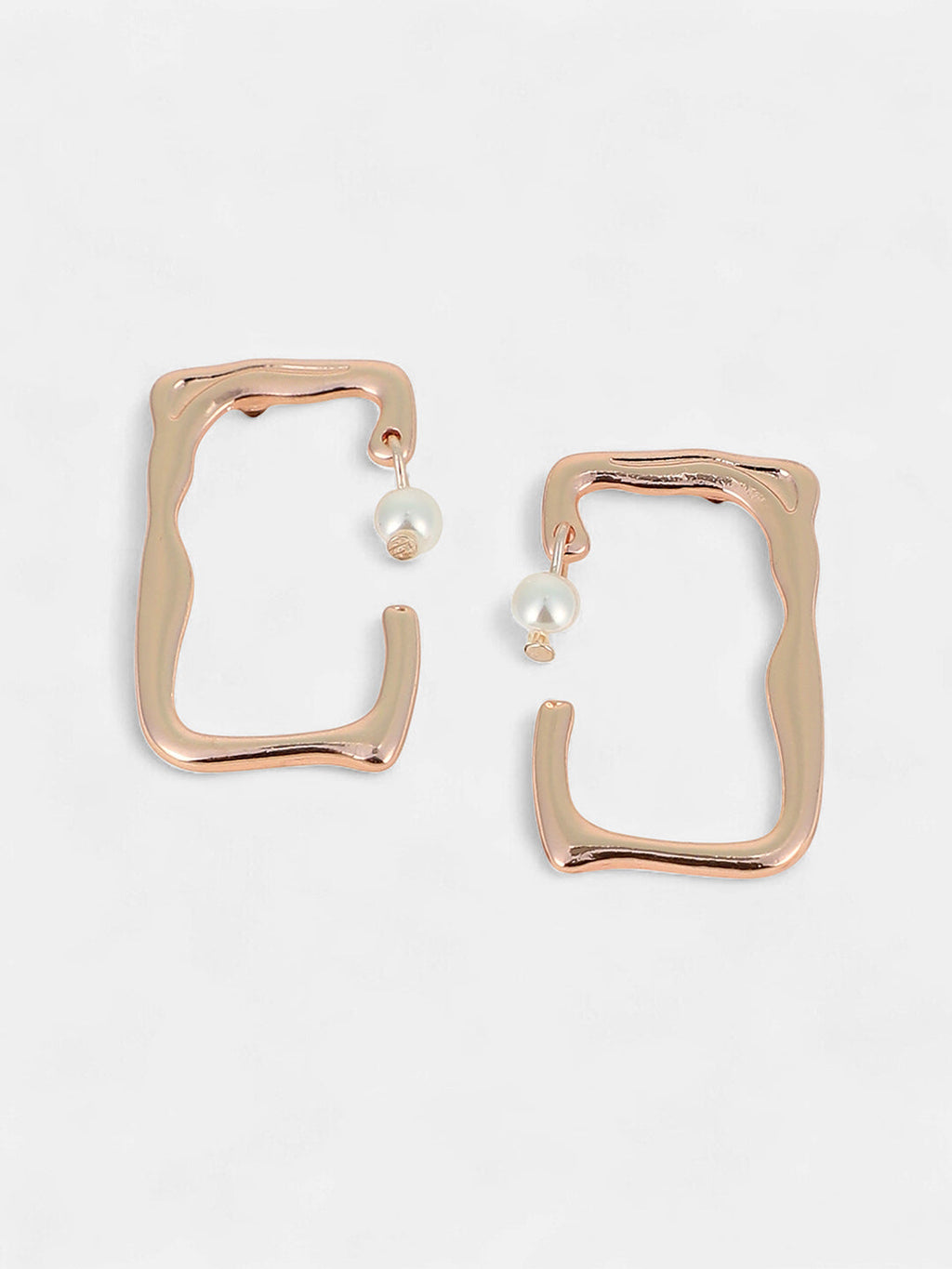 The Cadre Drop Earrings - Rose Gold