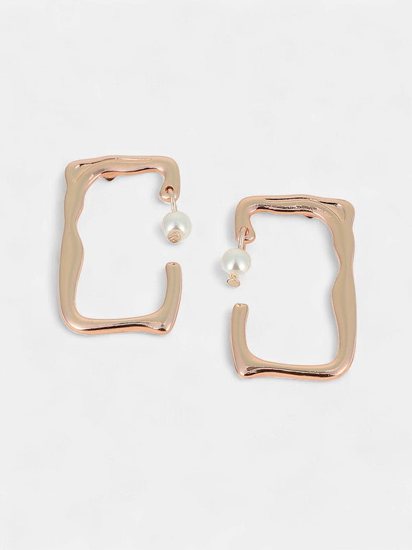 The Cadre Drop Earrings - Rose Gold