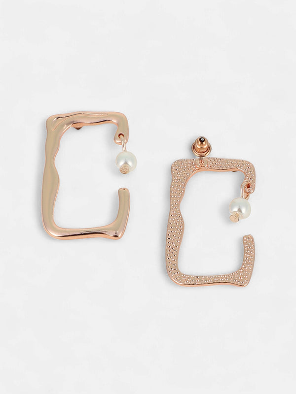 The Cadre Drop Earrings - Rose Gold