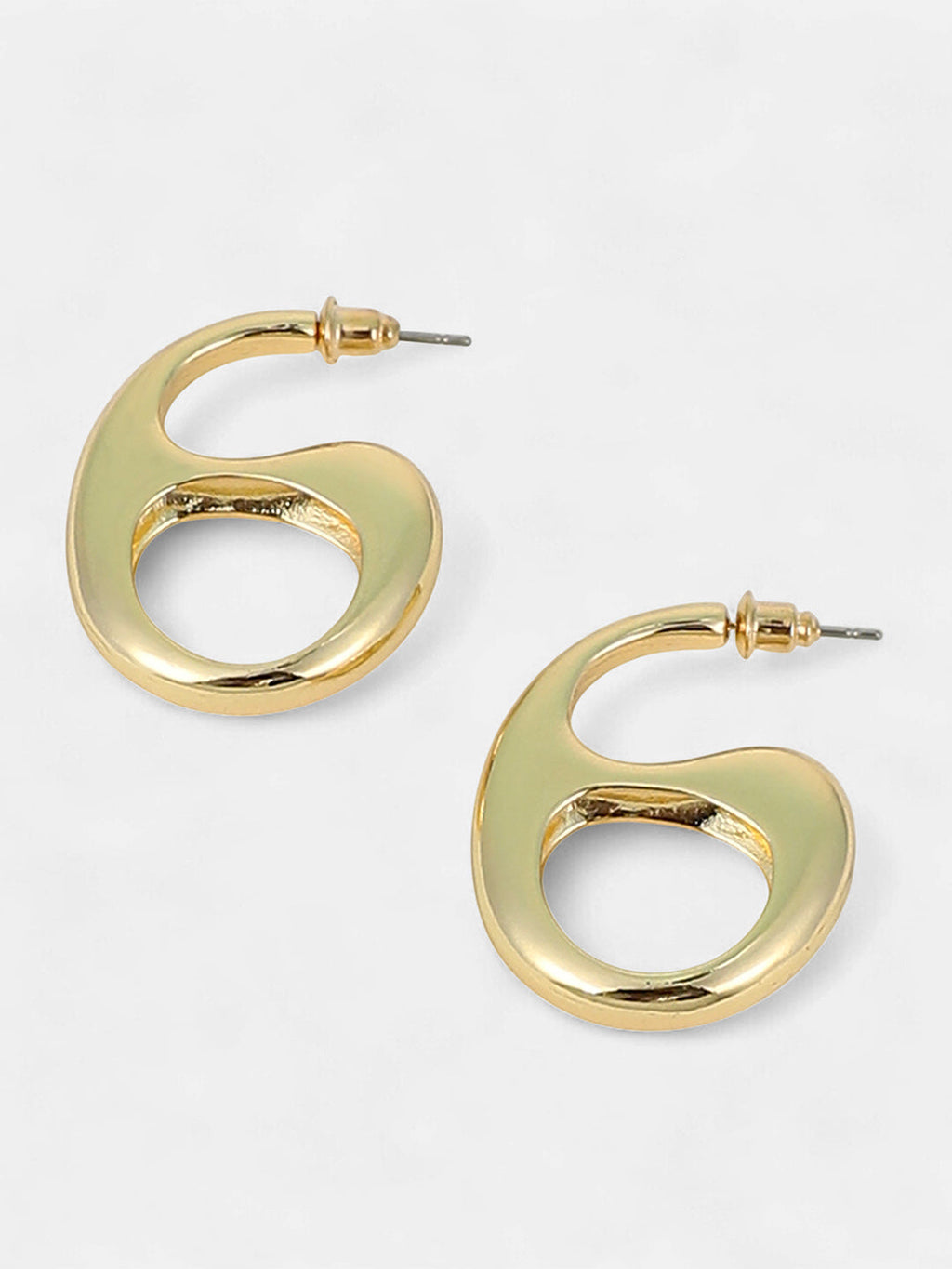 The Mid-Gloss Bolt Hoop Earrings - California Gold