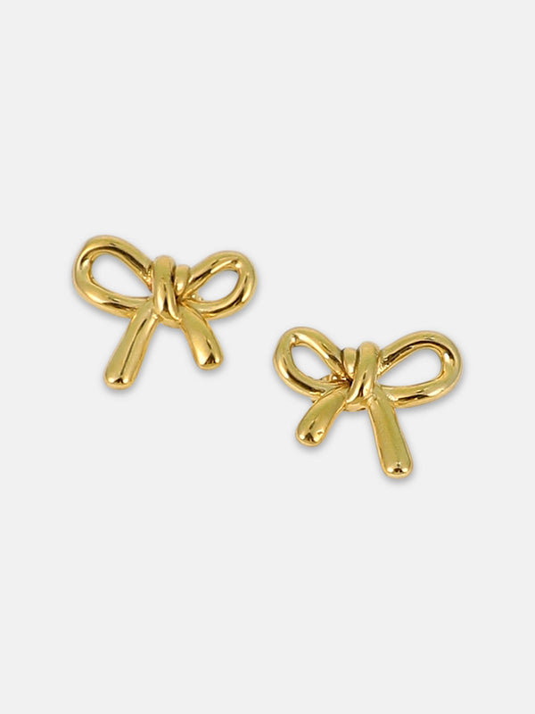 The Bow-Knot Stud Earrings - California Gold
