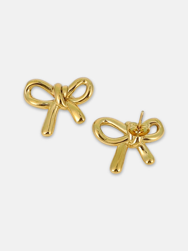 The Bow-Knot Stud Earrings - California Gold