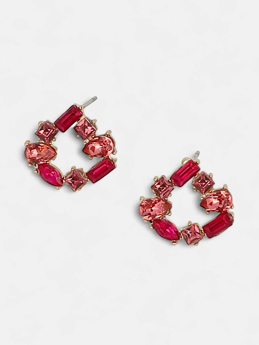 Women's The Crystal-Teardrop Stud Earrings - Fuchsia Pink