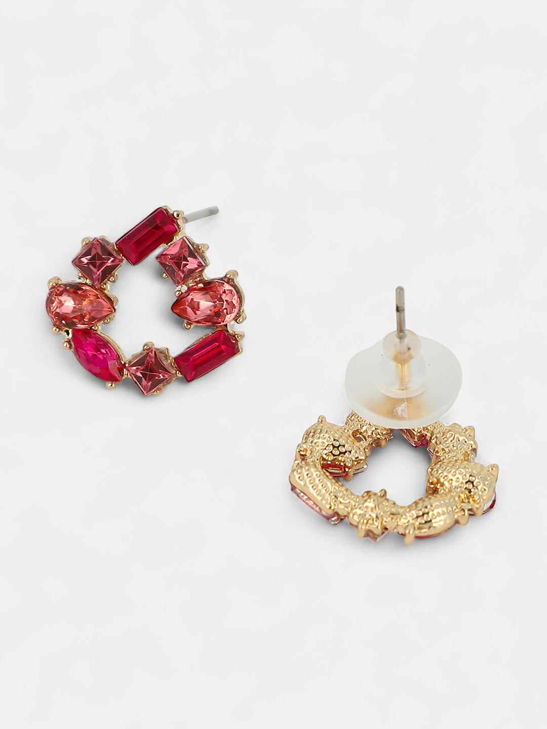 Women's The Crystal-Teardrop Stud Earrings - Fuchsia Pink