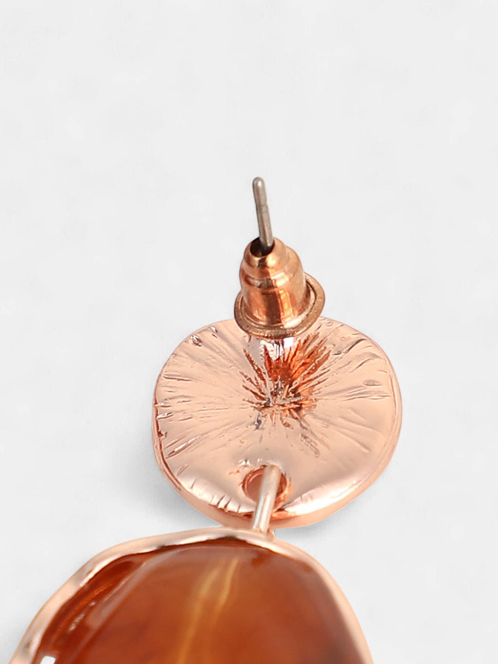 Women's The Hammered-Amber Drop Earrings - Rose Gold