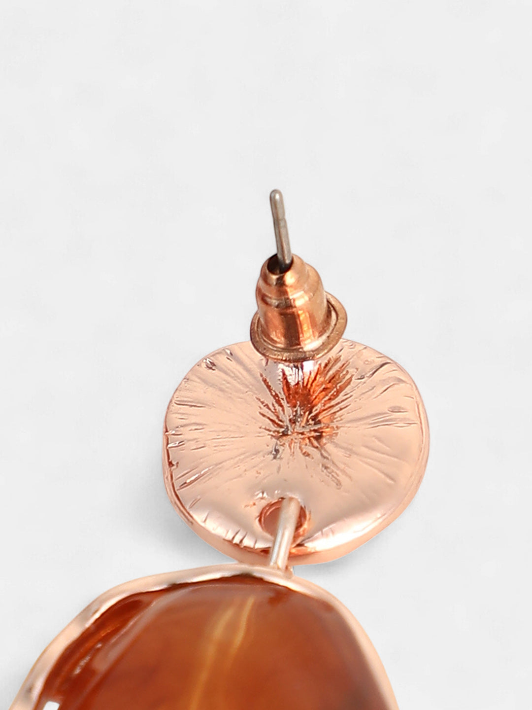 Women's The Hammered-Amber Drop Earrings - Rose Gold