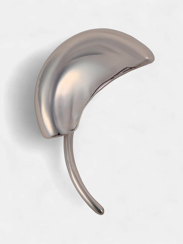 The Metallic-Mold Cuff Earrings - Metallic Silver