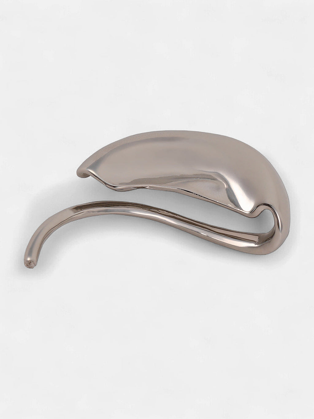 The Metallic-Mold Cuff Earrings - Metallic Silver