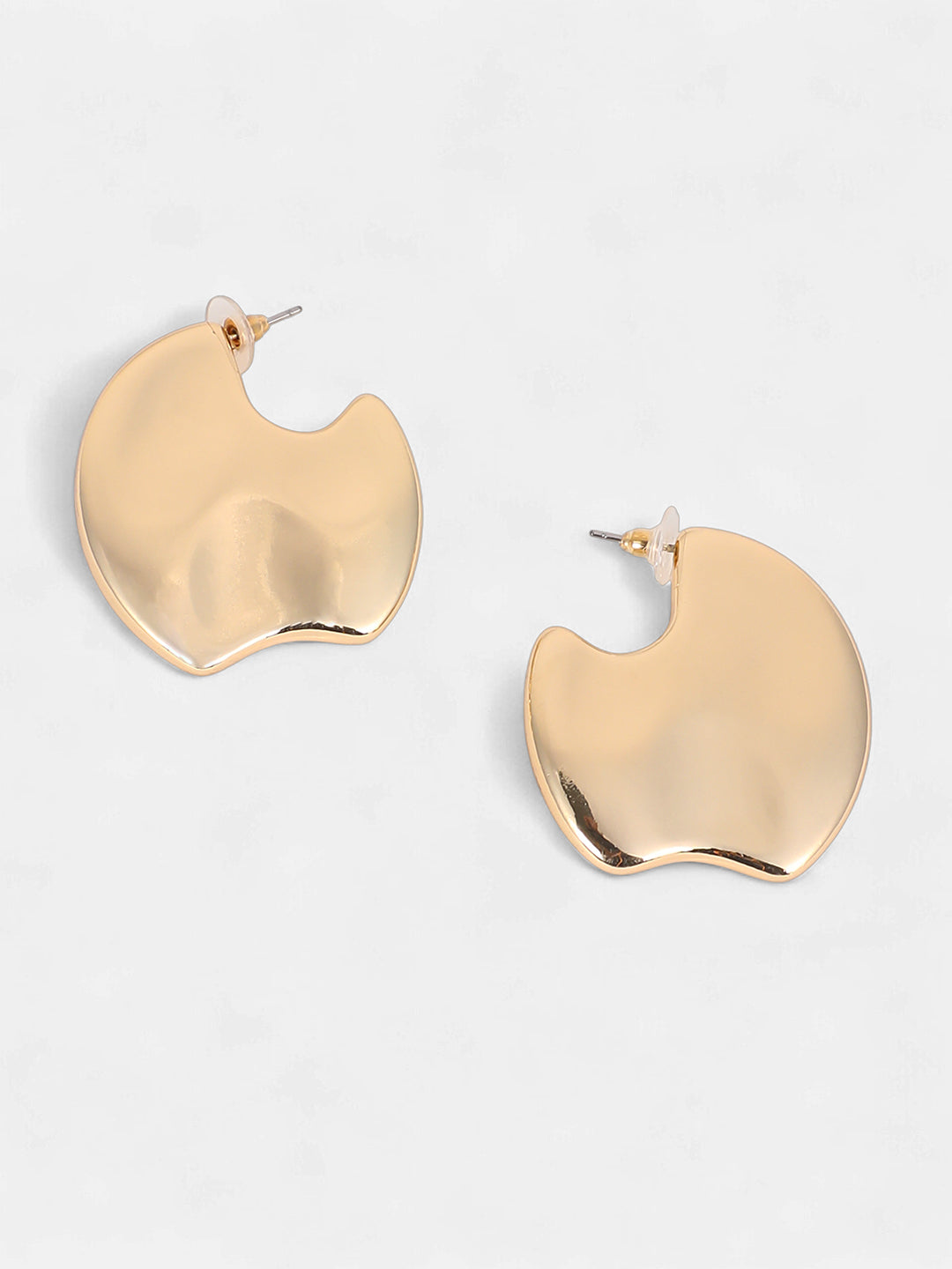 Women's The Abstract-Tectonic Half-Hoop Earrings - California Gold