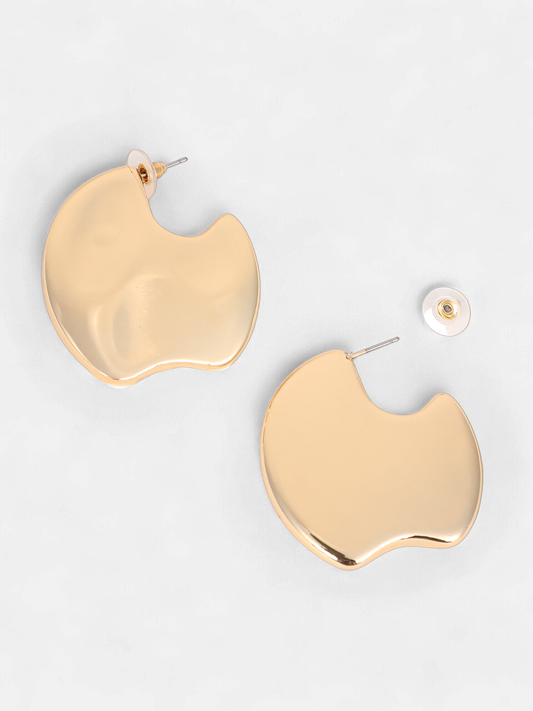 Women's The Abstract-Tectonic Half-Hoop Earrings - California Gold