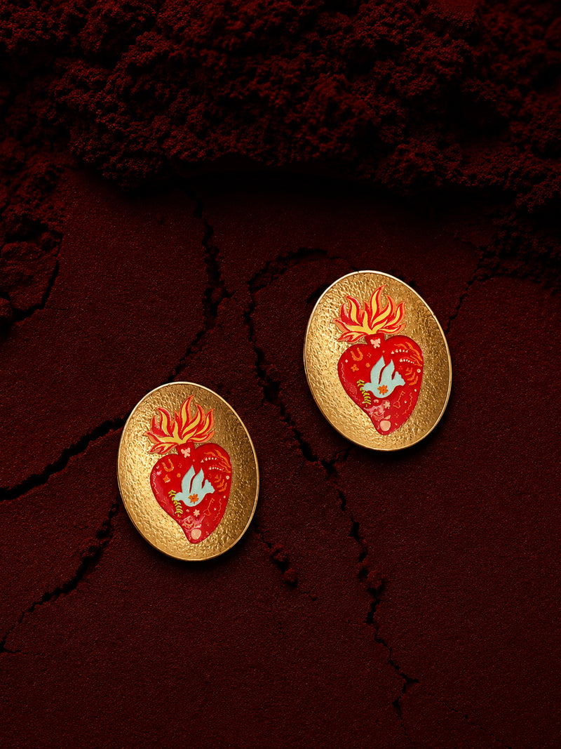 The Scarlet Heart Stud Earrings