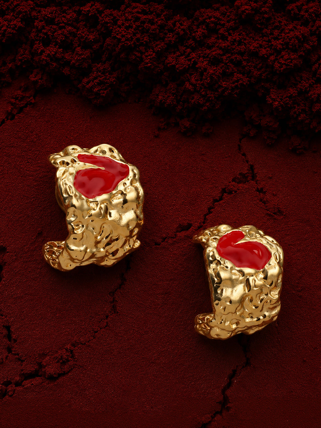 The Crimson Heart Hoop Earrings