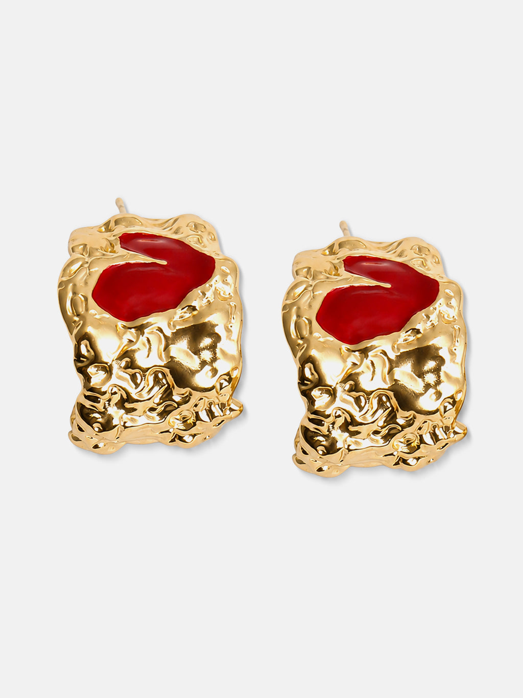 The Crimson Heart Hoop Earrings
