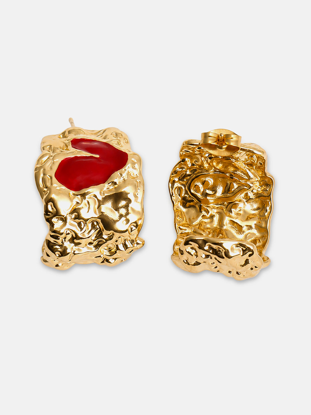 The Crimson Heart Hoop Earrings