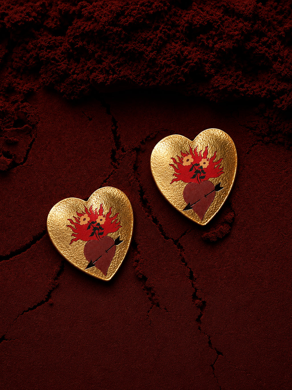 The Amour Heart Stud Earrings