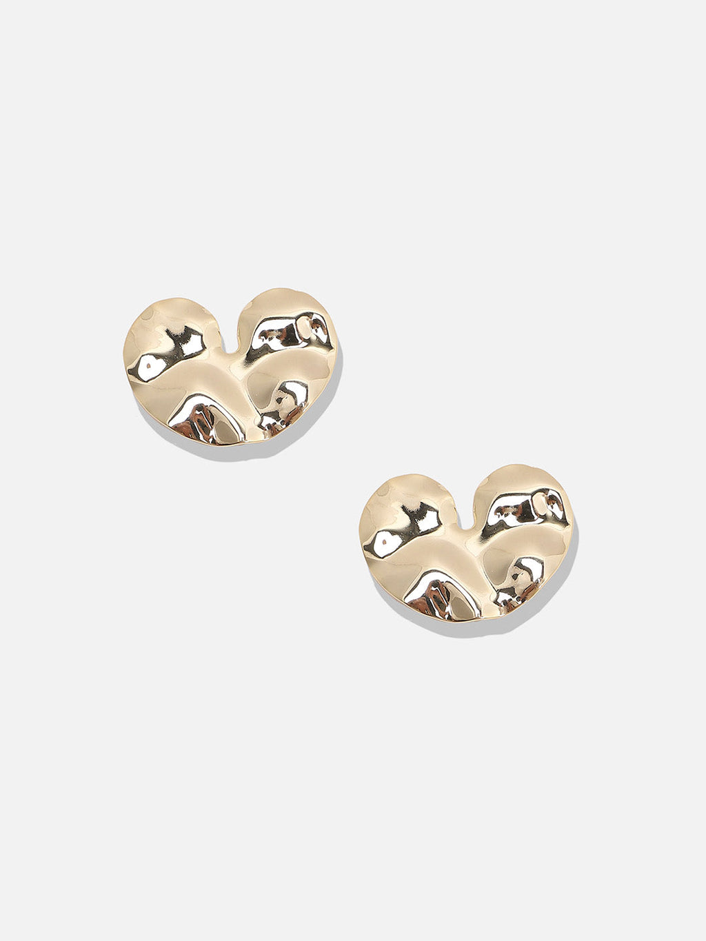 The Hammered-Cuore Stud Earrings - California Gold