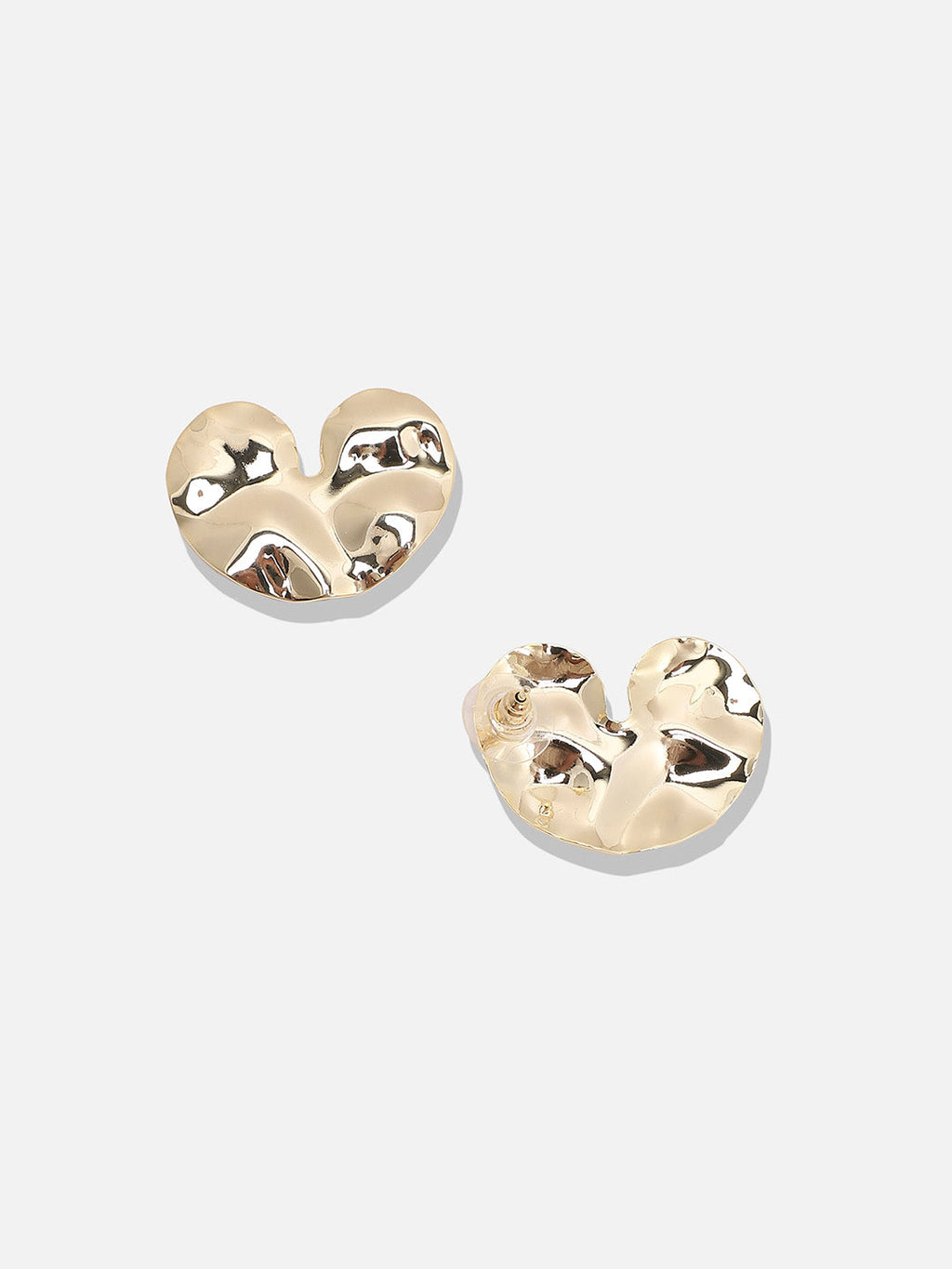 The Hammered-Cuore Stud Earrings - California Gold