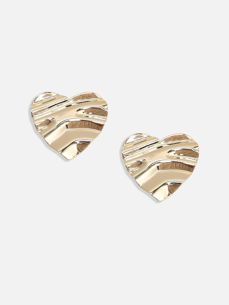 The Ripple-Cuore Stud Earrings - California Gold