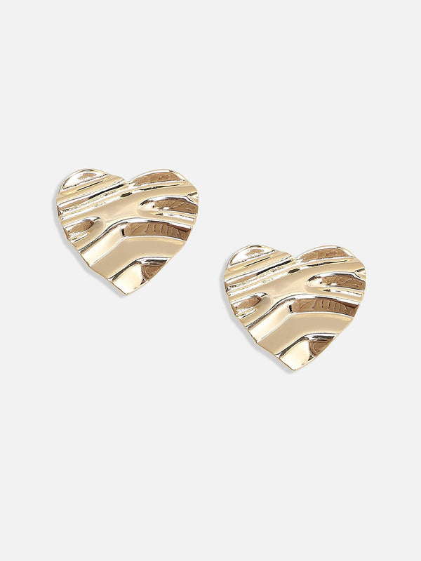 The Ripple-Cuore Stud Earrings - California Gold