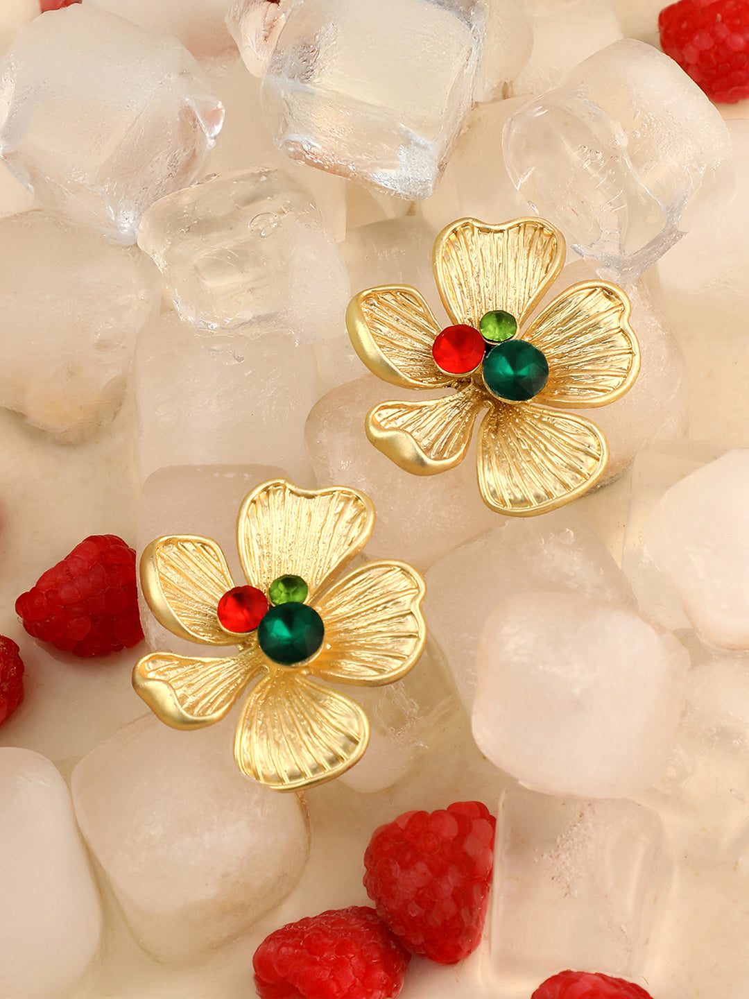 Women's Regalia-Flora Statement Earrings - Antique Gold