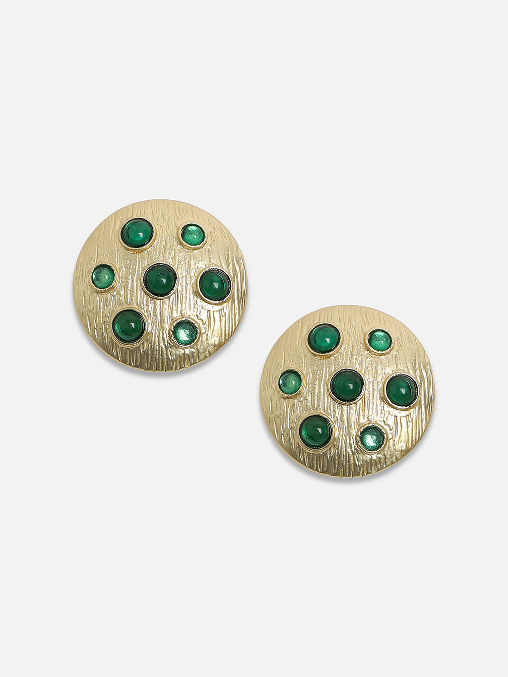 Women's Circular-Noble Statement Earrings - Antique Gold