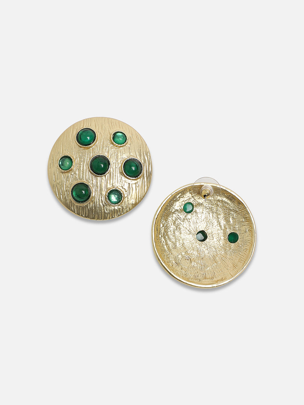 Women's Circular-Noble Statement Earrings - Antique Gold