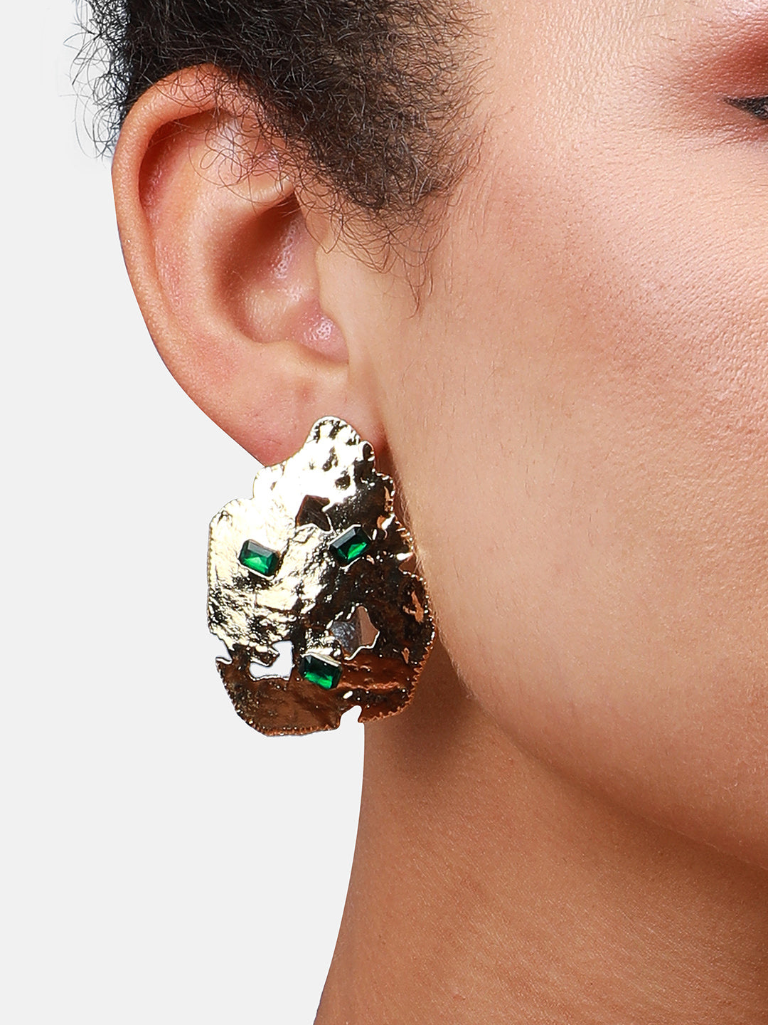 Women's Cristal-Tectonic Statement Earrings - Calfornia Gold